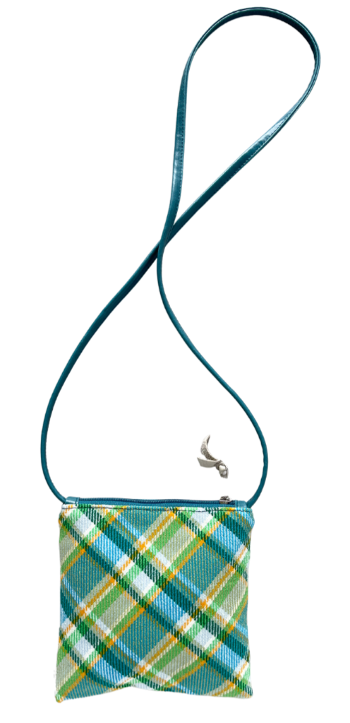 Cha Cha Small Crossbody Bag Teal Plaid Wool CrystalynKae