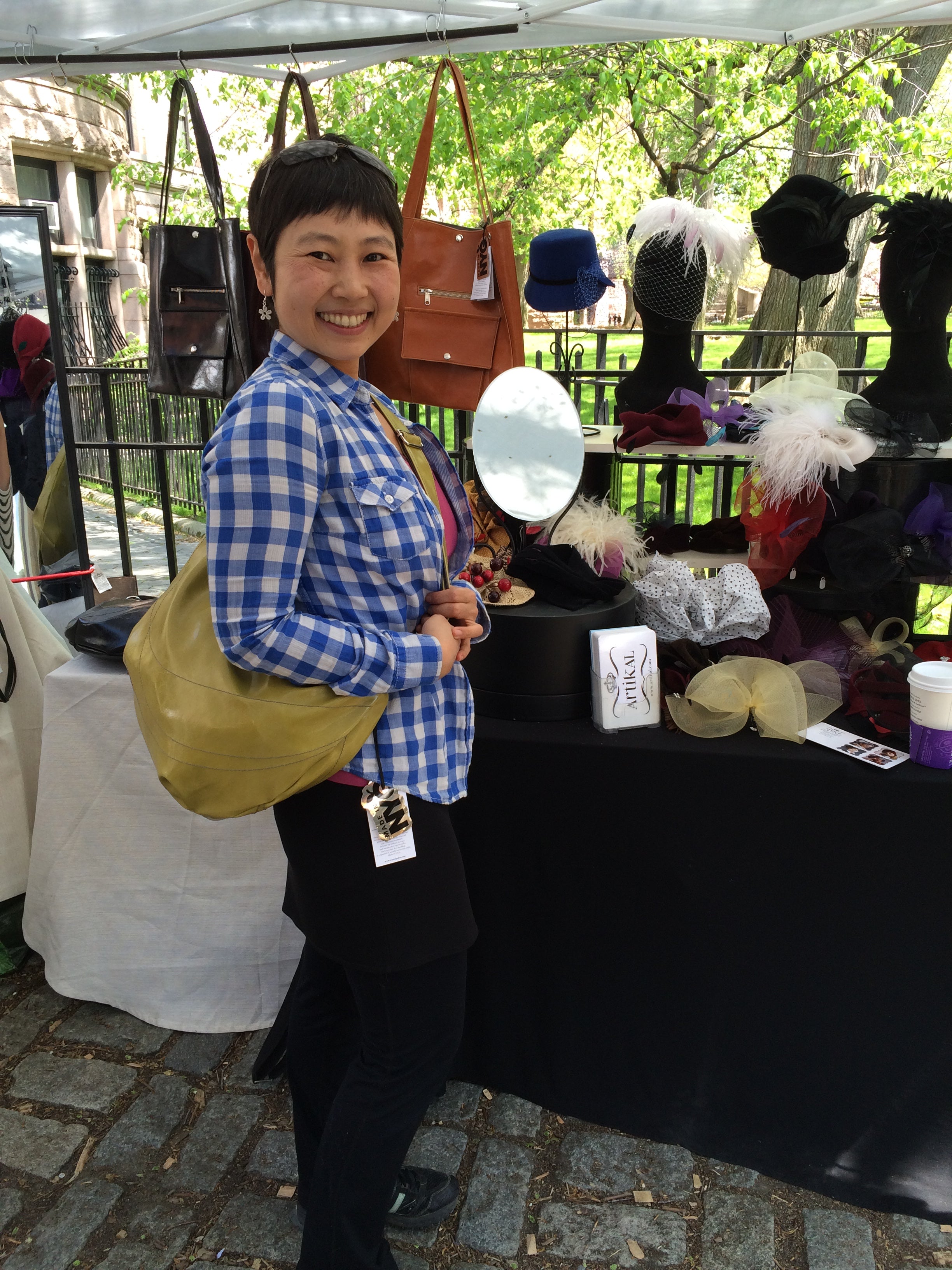 Our new favorite customer Yuki with her new large Citrine hobo with Crystalyn at...