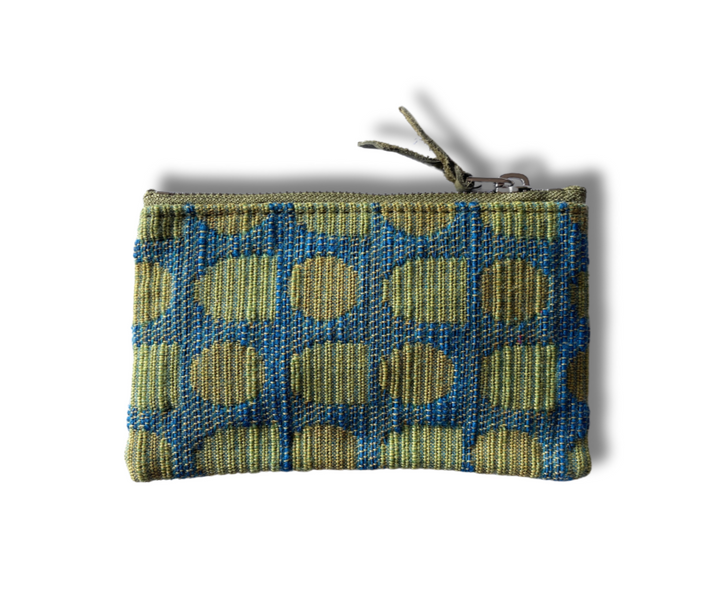 Small Valet Zipper Pouch  - Vintage 1970's Airline Fabric One of a Kind