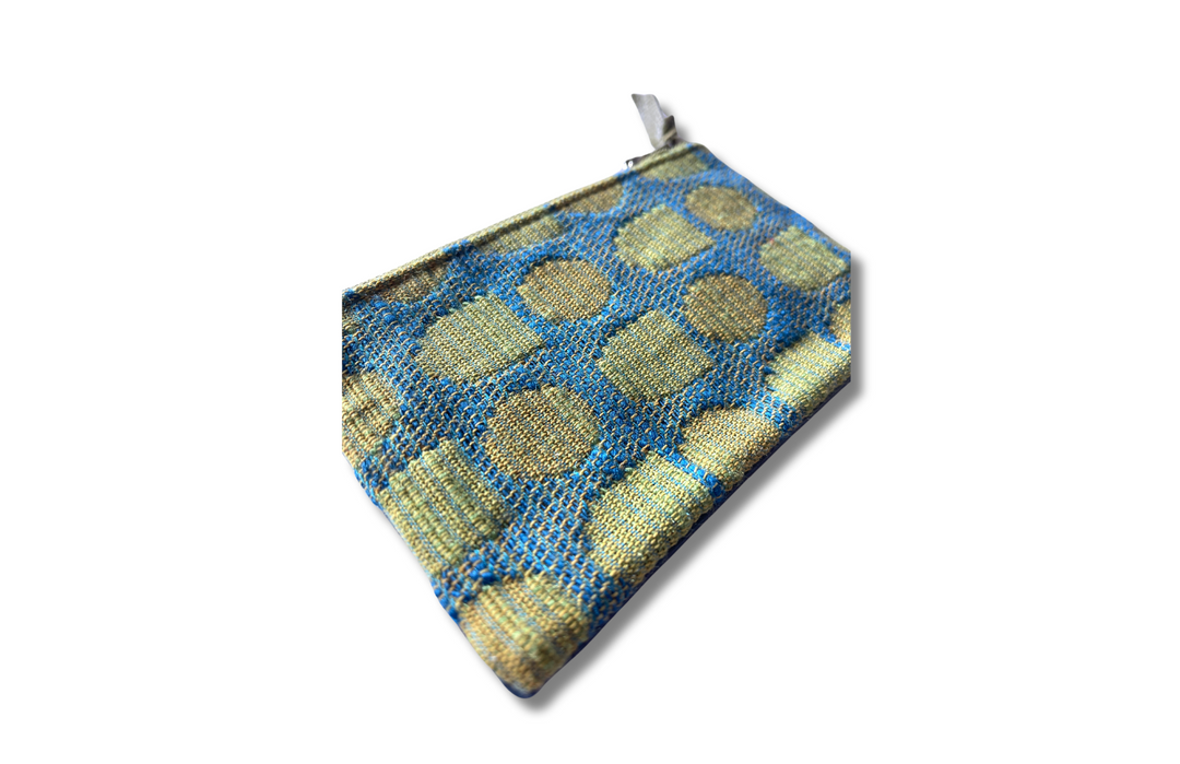 Small Valet Zipper Pouch  - Vintage 1970's Airline Fabric One of a Kind