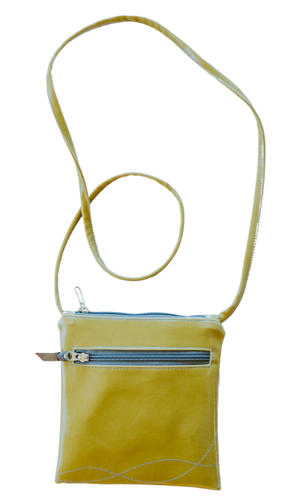 Cha Cha Small Crossbody Bag from Glazed Vegan Leather made in USA#color_citrine