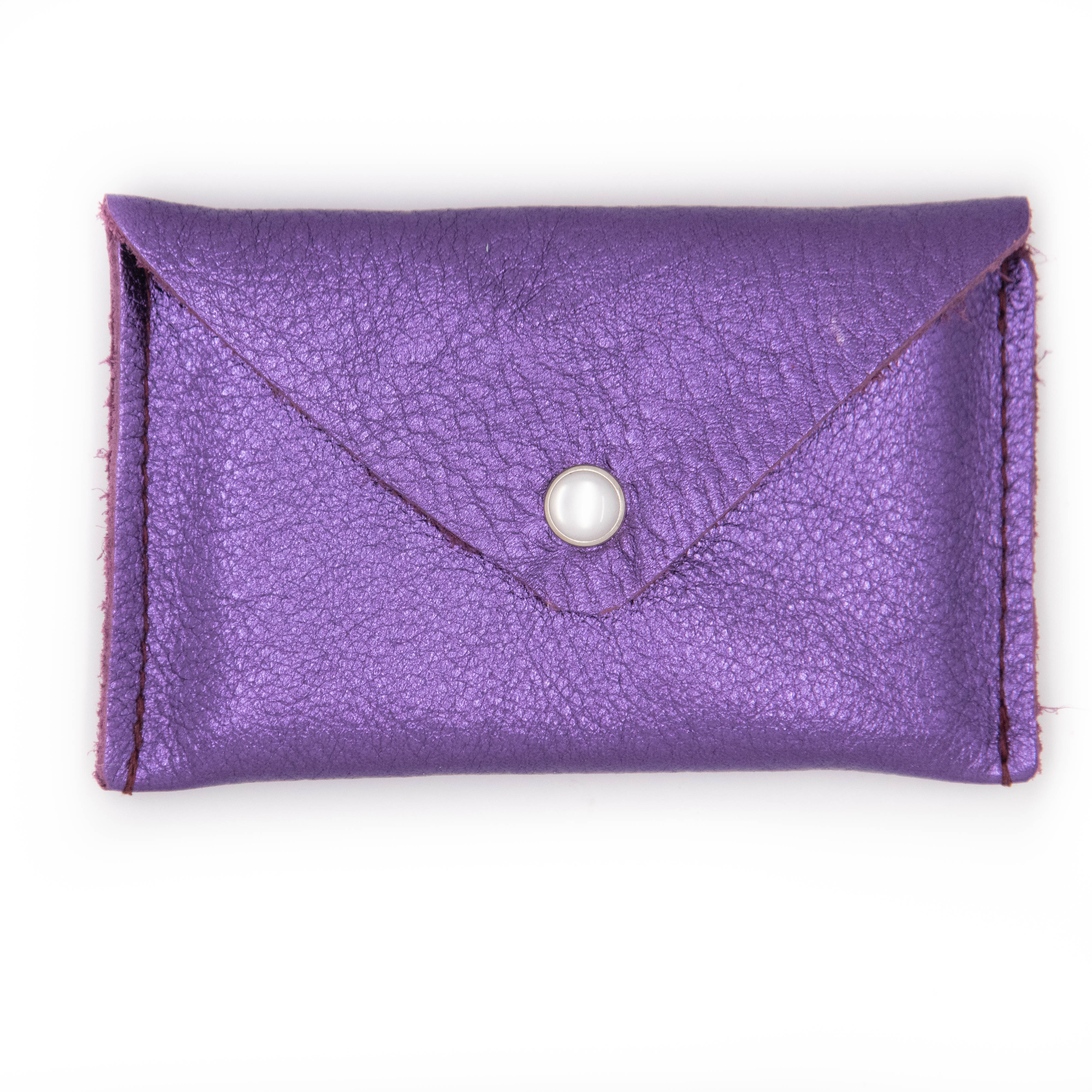 Enny ~ purple slightly grained soft Italian leather trifold netted purse  wallet | eBay