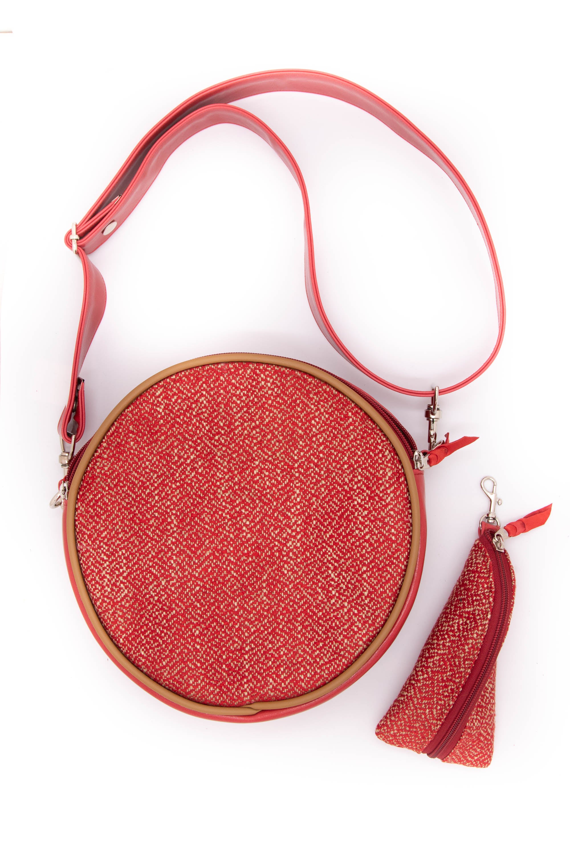 Red circle crossbody discount bag