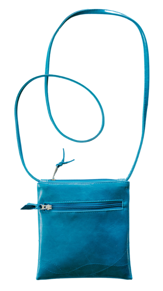 Cha Cha Small Crossbody Bag from Glazed Vegan Leather made in USA#color_teal