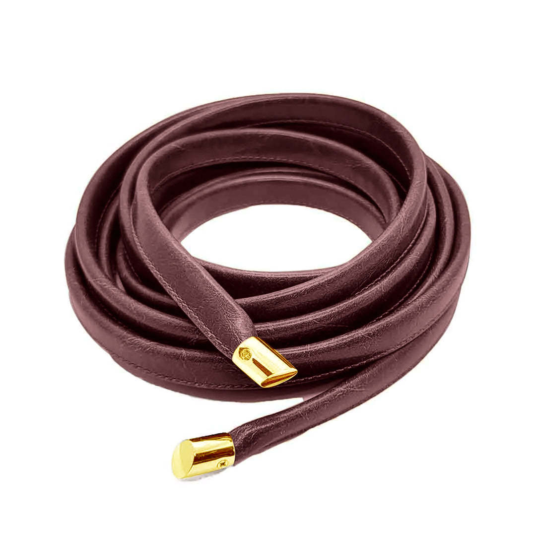 Skinny Wrap Belt- Vegan Leather made in the USA#color_wine