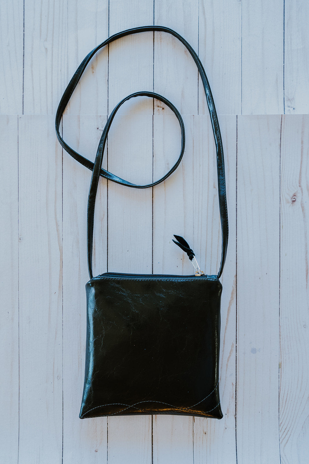 Cha Cha Small Crossbody Bag from Glazed Vegan Leather made in USA#color_black