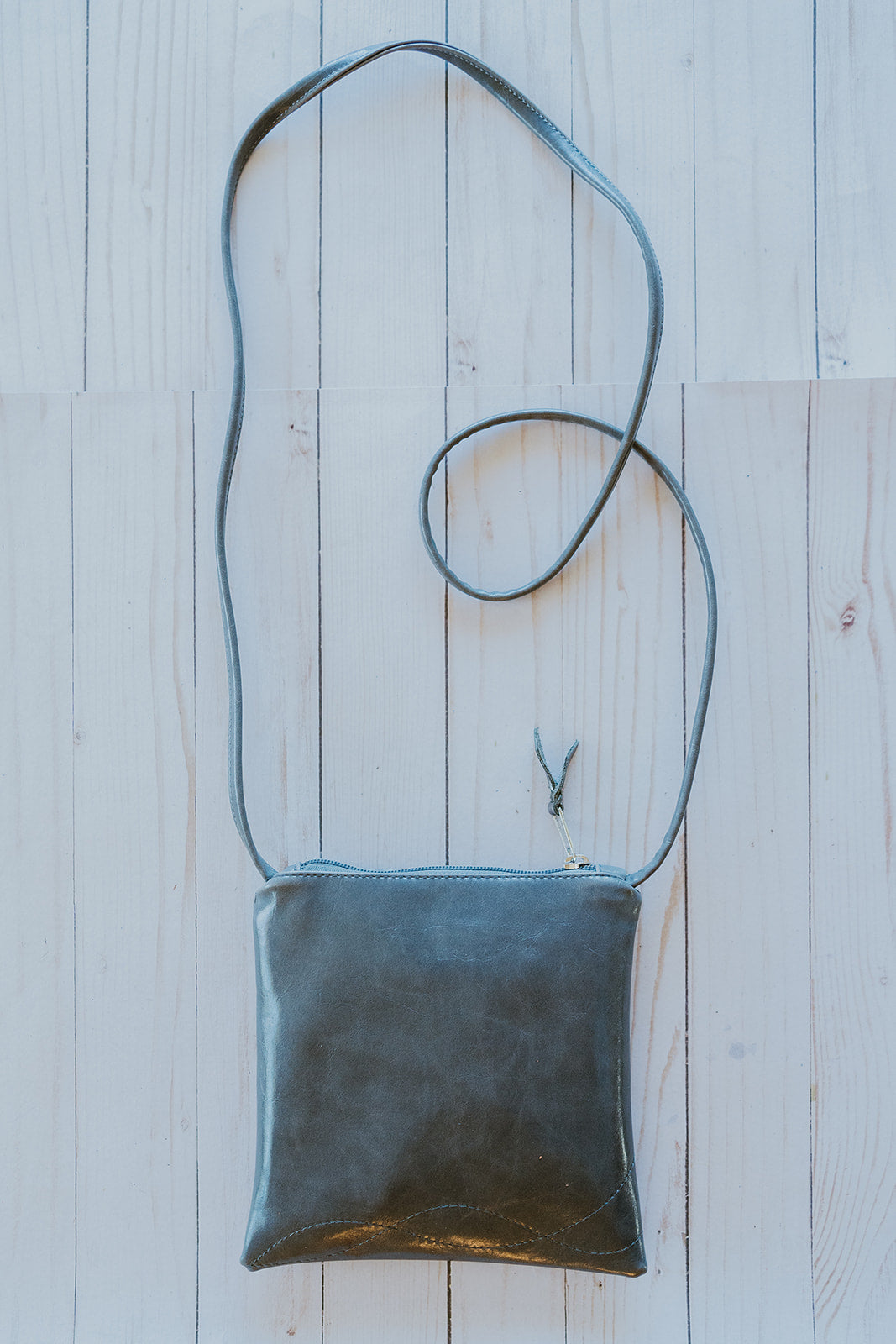 Cha Cha Small Crossbody Bag from Glazed Vegan Leather made in USA#color_grey