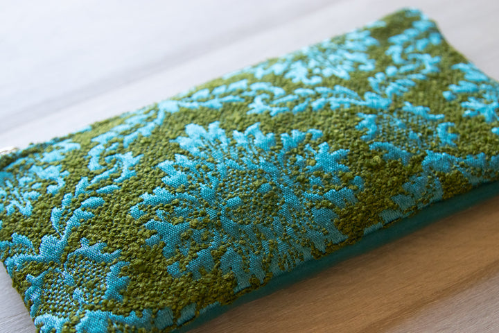 Large Valet pouch - Auntie Mame | Teal and Green Brocade