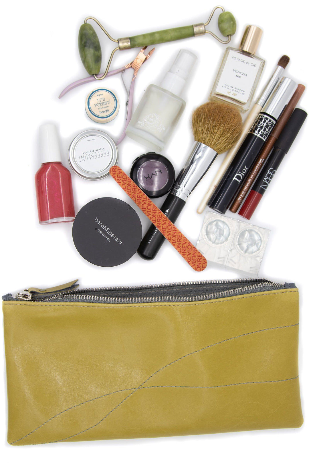 Large Valet Pouch from Glazed Vegan Leather made in the USA#color_citrine