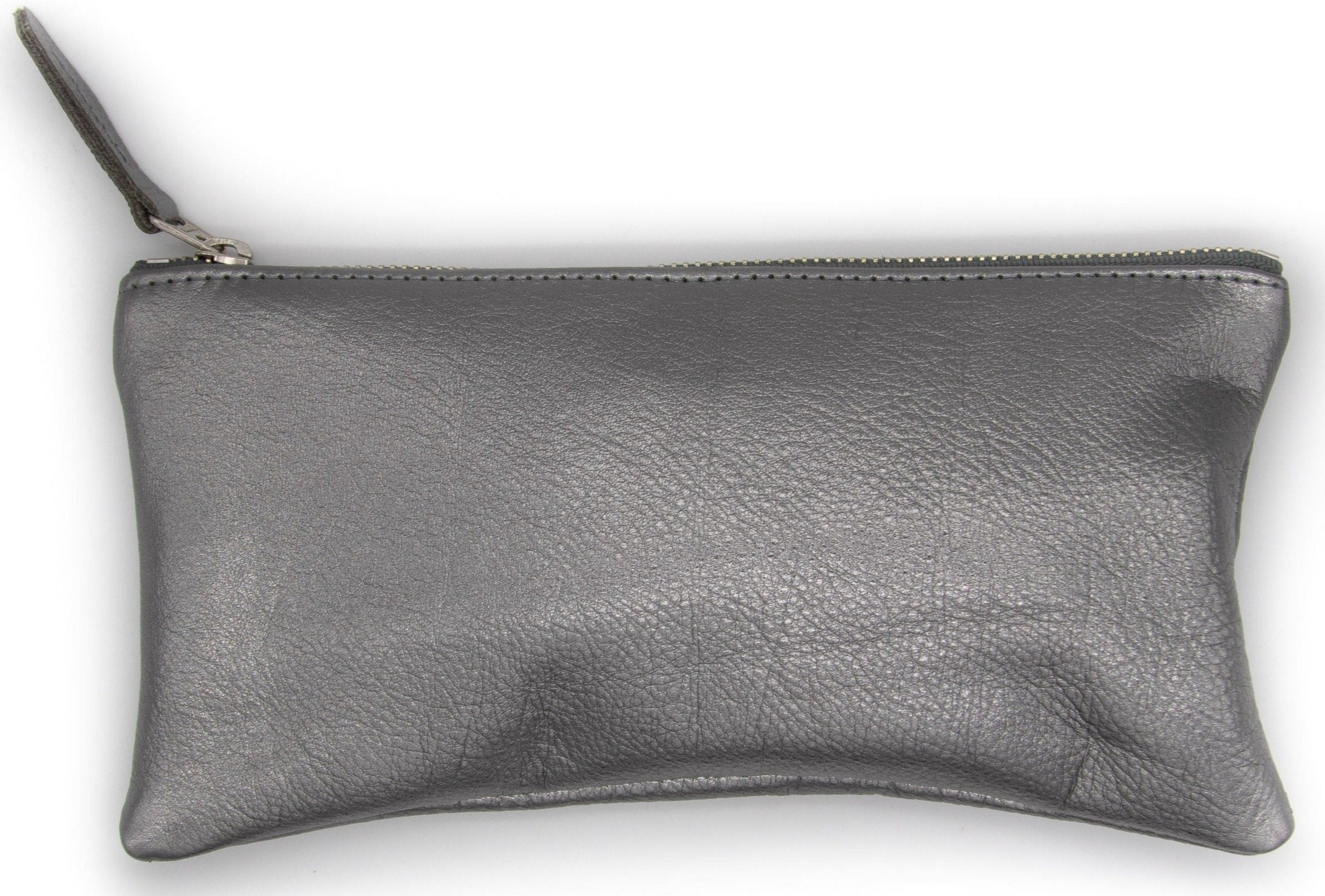 large valet pouch pewter recycled leather 1