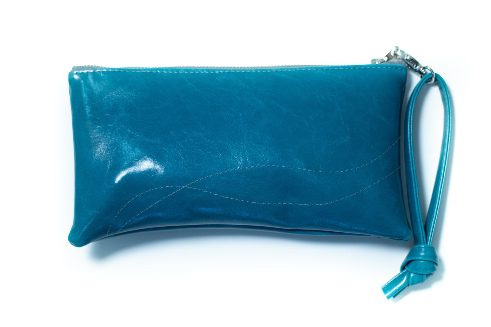 Large Valet Pouch from Glazed Vegan Leather made in the USA#color_teal