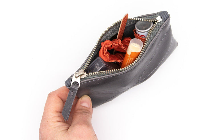 Small Valet Pouch from Glazed Vegan Leather#color_grey