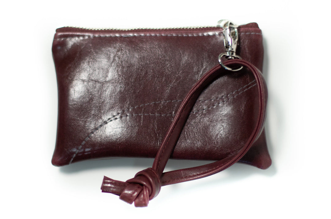 Small Valet Pouch from Glazed Vegan Leather#color_wine