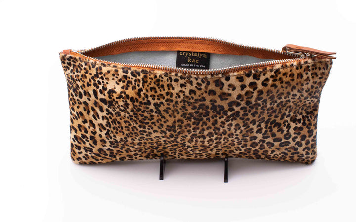 Small Valet Zipper Pouch from Leather#color_leopard-ponyhair