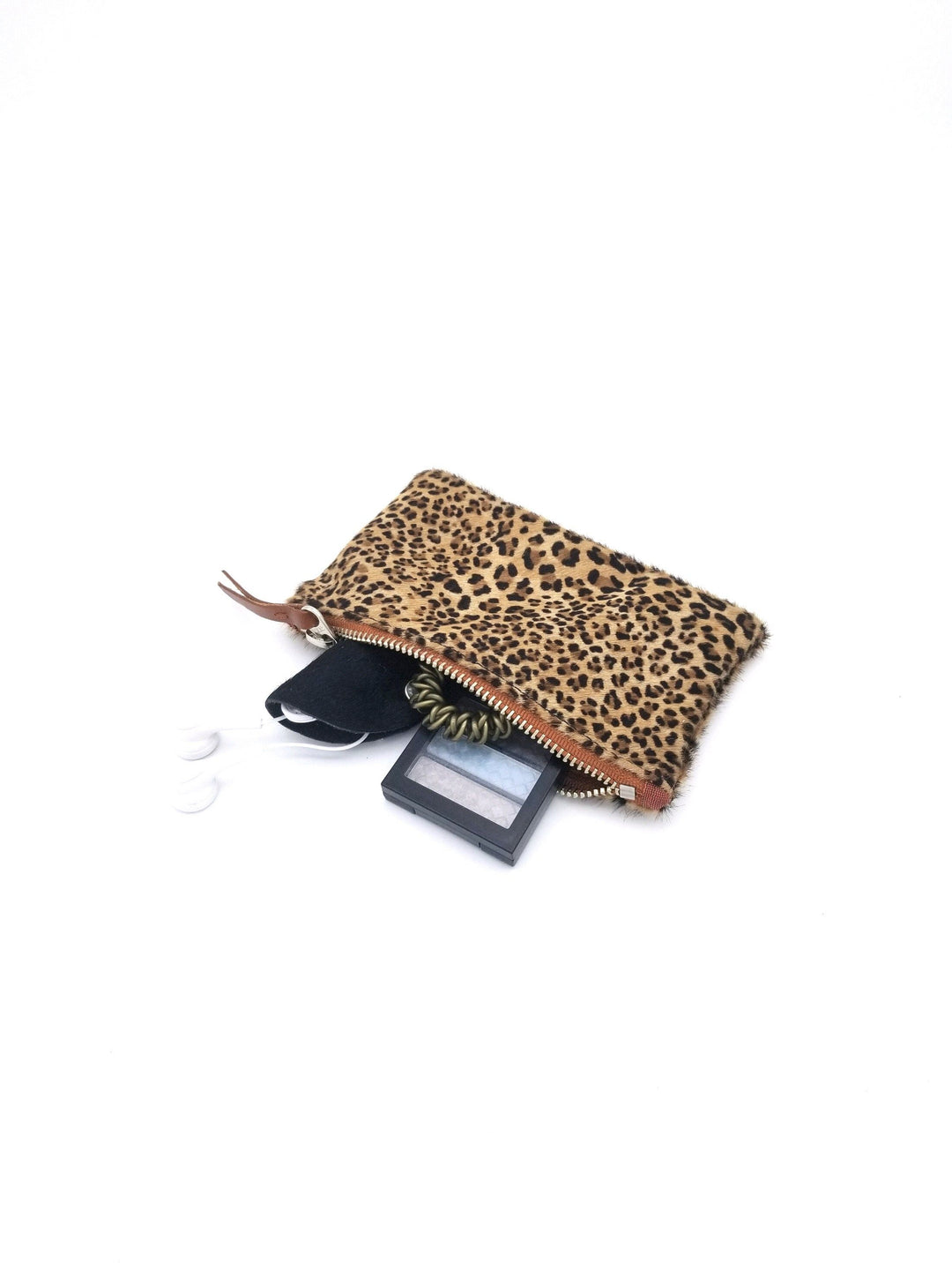 Small Valet Zipper Pouch from Leather#color_leopard-ponyhair