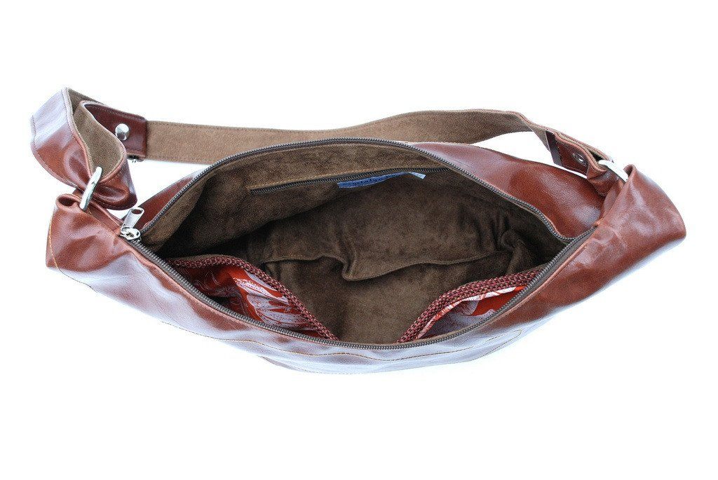 Womens Hobo Purse - Charleston Large Topstitch Hobo Vegan Leather#color_ale-brown