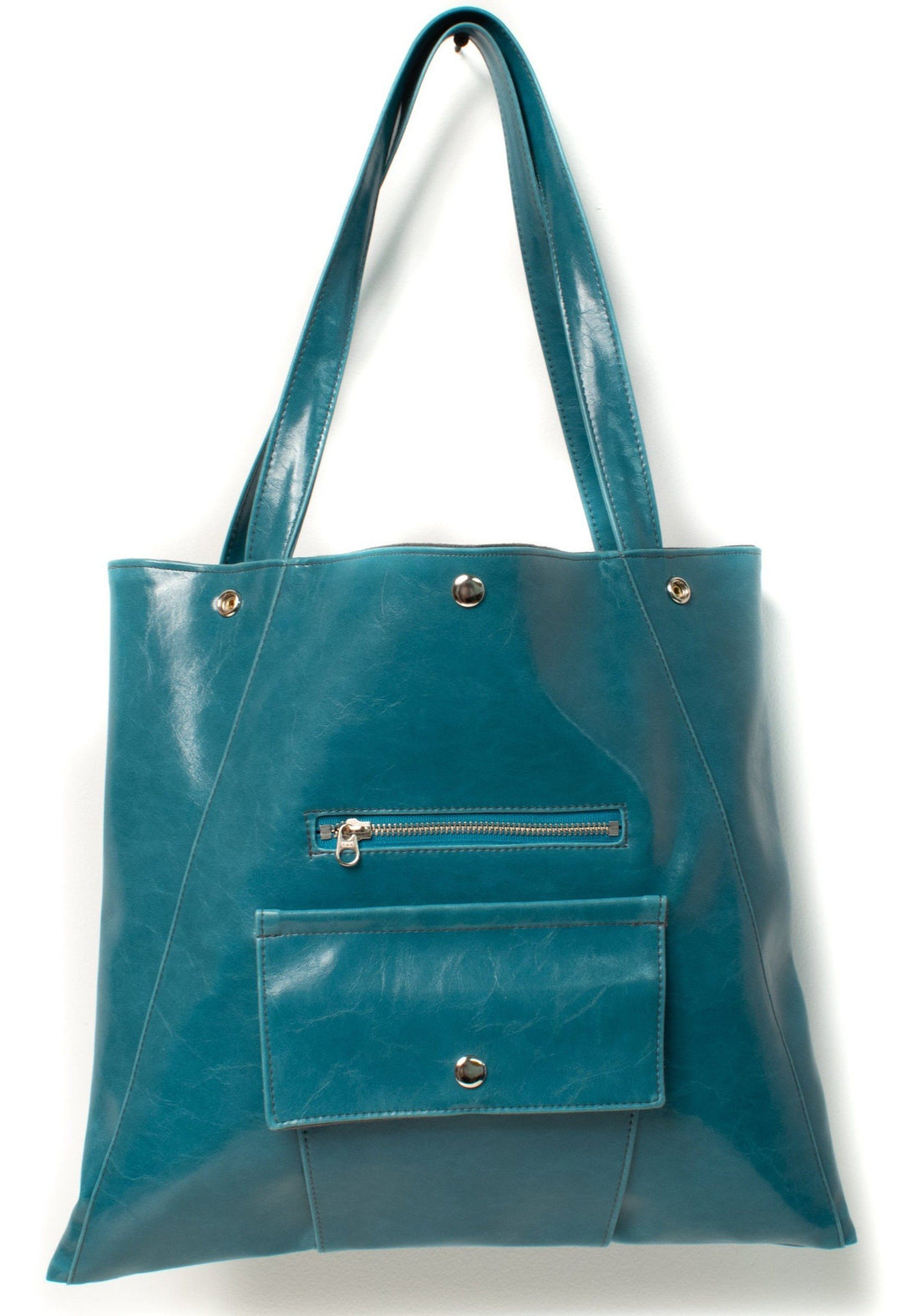 Vegan Handbag Turquoise Teal Tote Work Bag Business Bag 